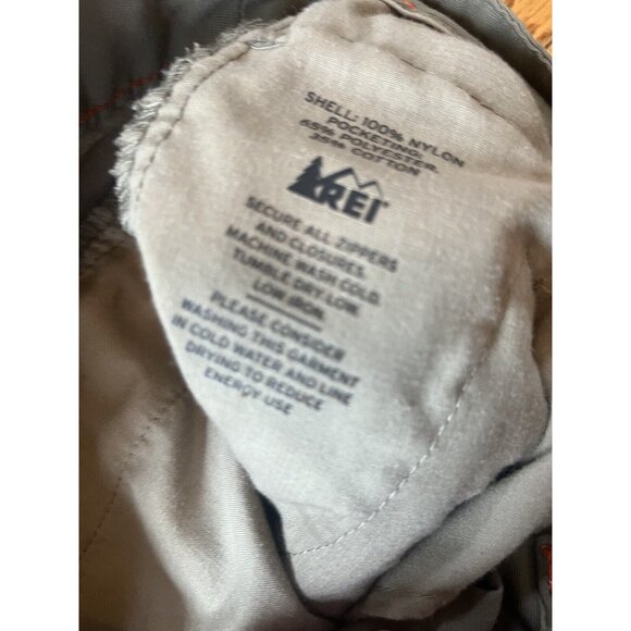 REI Hiking Pants Men's Sz 32 x ~28.5 Hemmed Green Lightweight - Picture 6 of 13